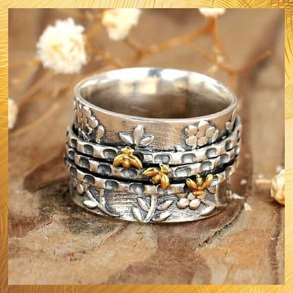 Jewelry - Bumble Bee Boho Two Tone Ring #1160
